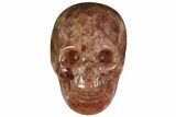 Carved, Strawberry Quartz Crystal Skull - Madagascar #116325-1